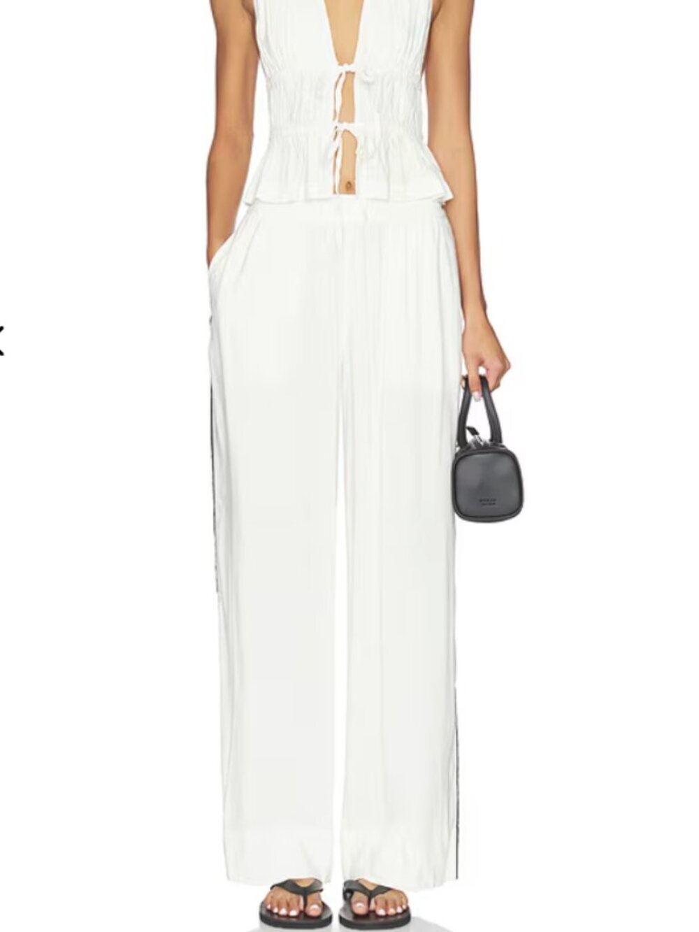 L*Space White Linen Track Pants